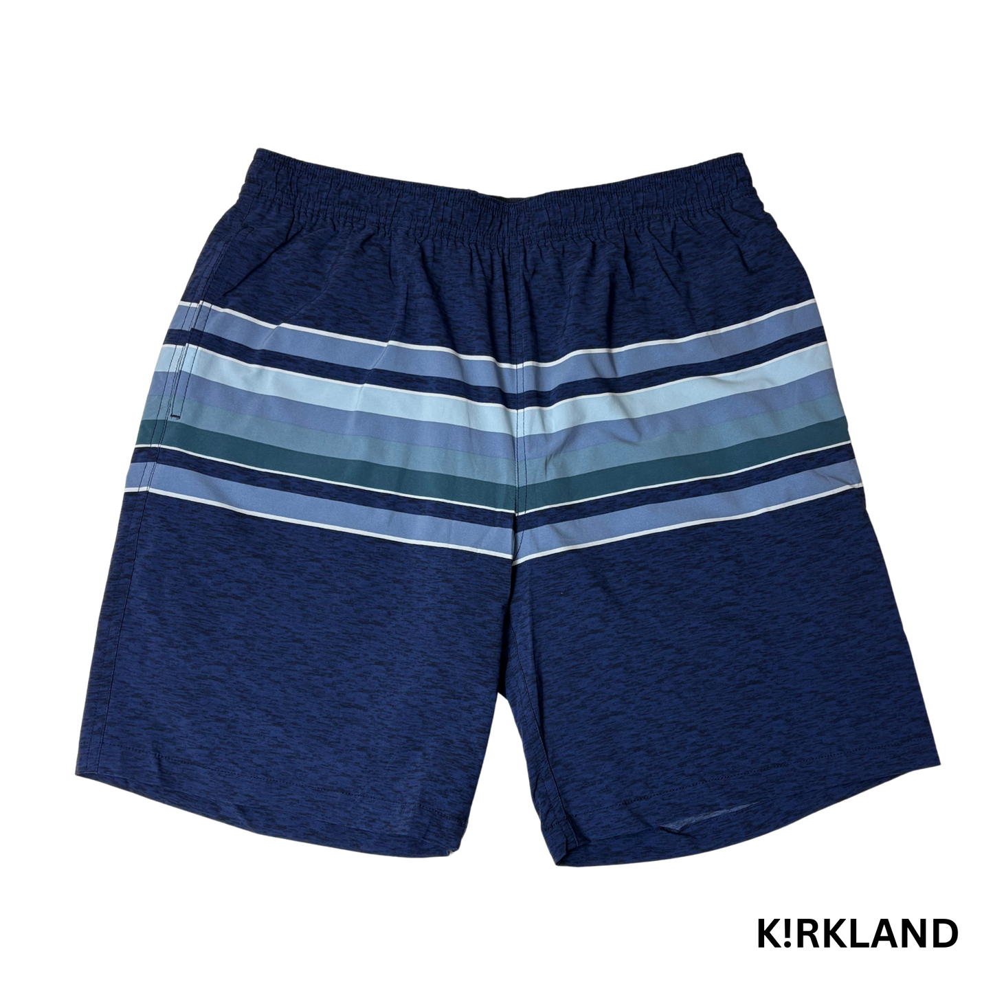 Men's Blue Zipper Back Pocket Swim Short