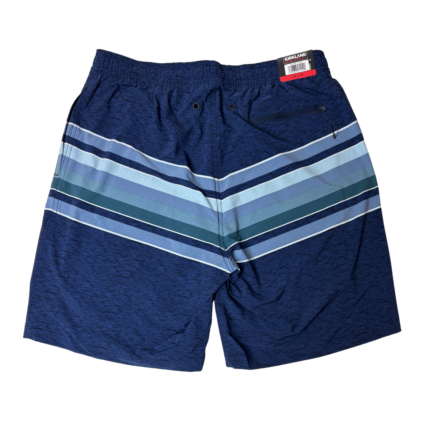 Men's Blue Zipper Back Pocket Swim Short