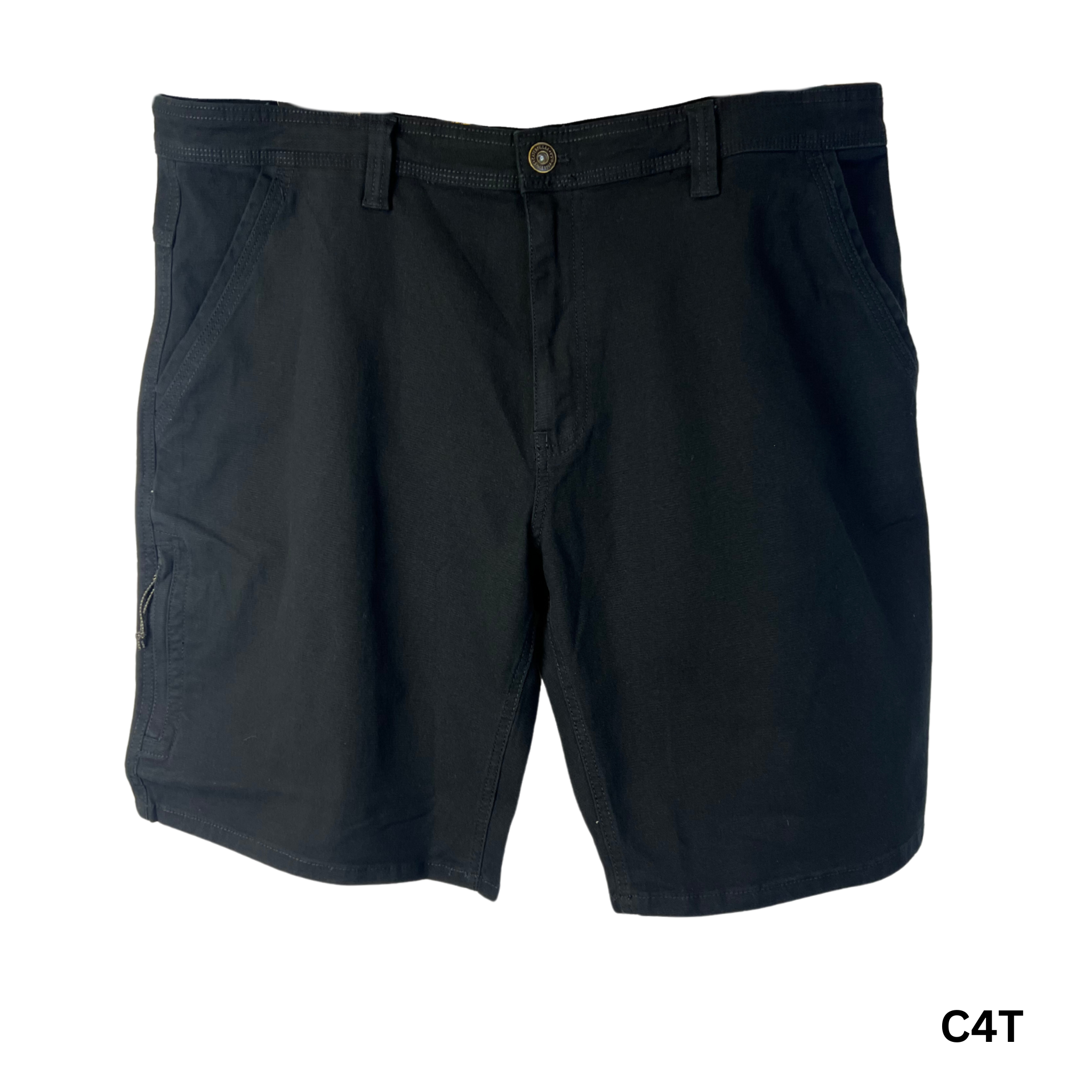 Men's Canvas Cargo Shorts - Black, Size 38