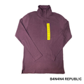 Men's Dark Maroon Long Neck 1/4 Zip Shirt - S
