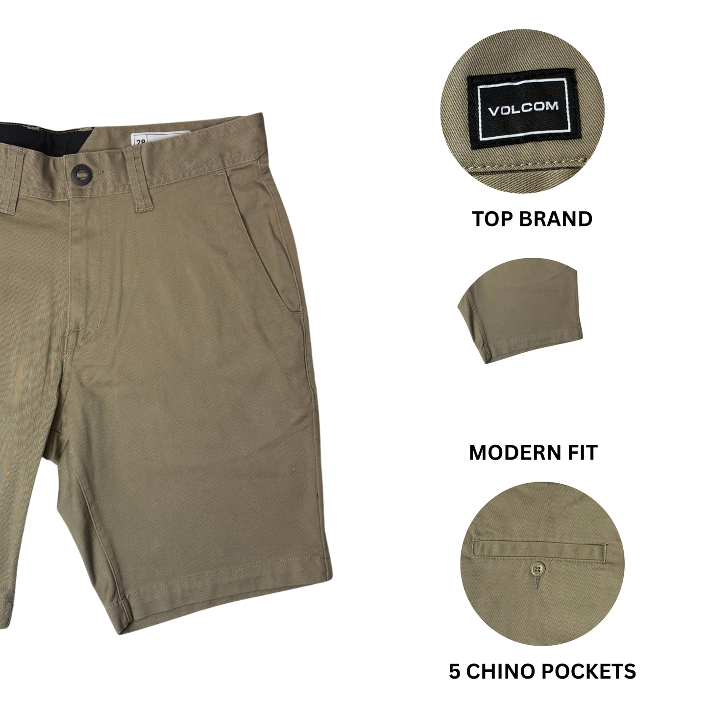 Men's Frickin Modern Chino Shorts - Green, Size 28