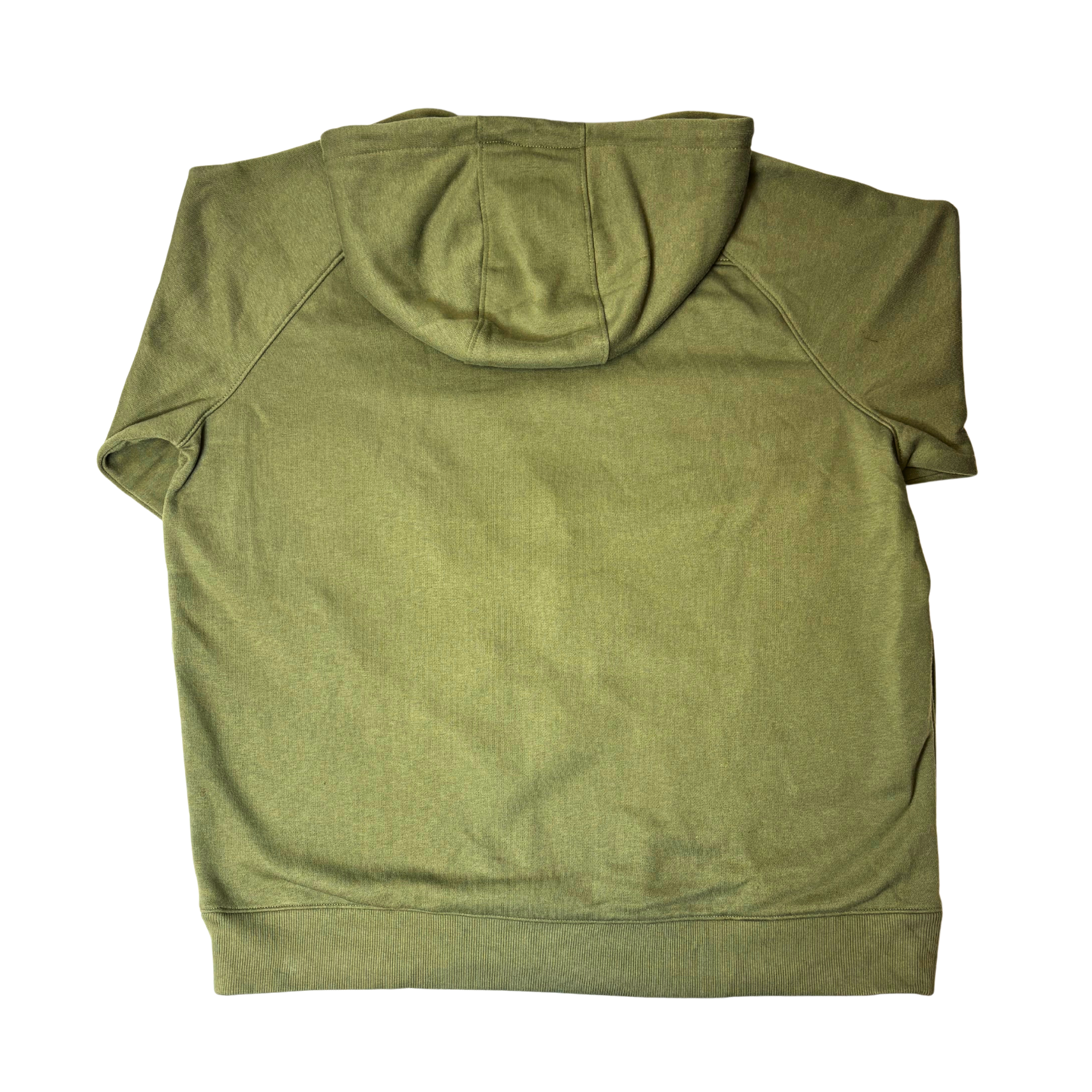 Men's Green Cotton Fleece Full Zip Sweater - XL