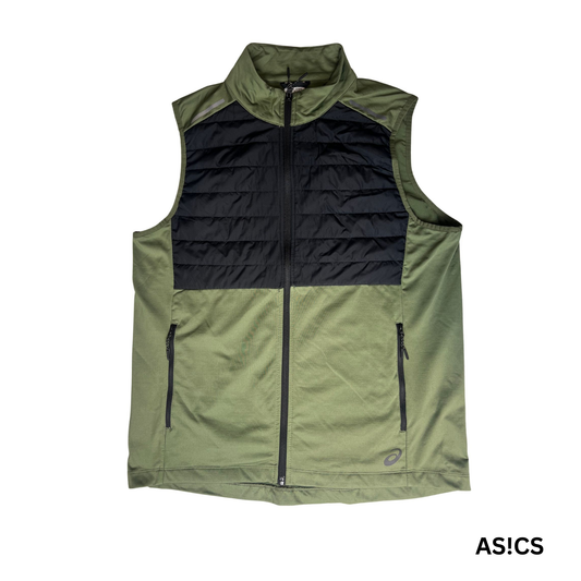 Men's Knit Vest Size L – Green & Black, High-Visibility Gear