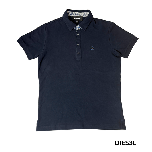 Men's Navy Short Sleeve Dress Shirt - M