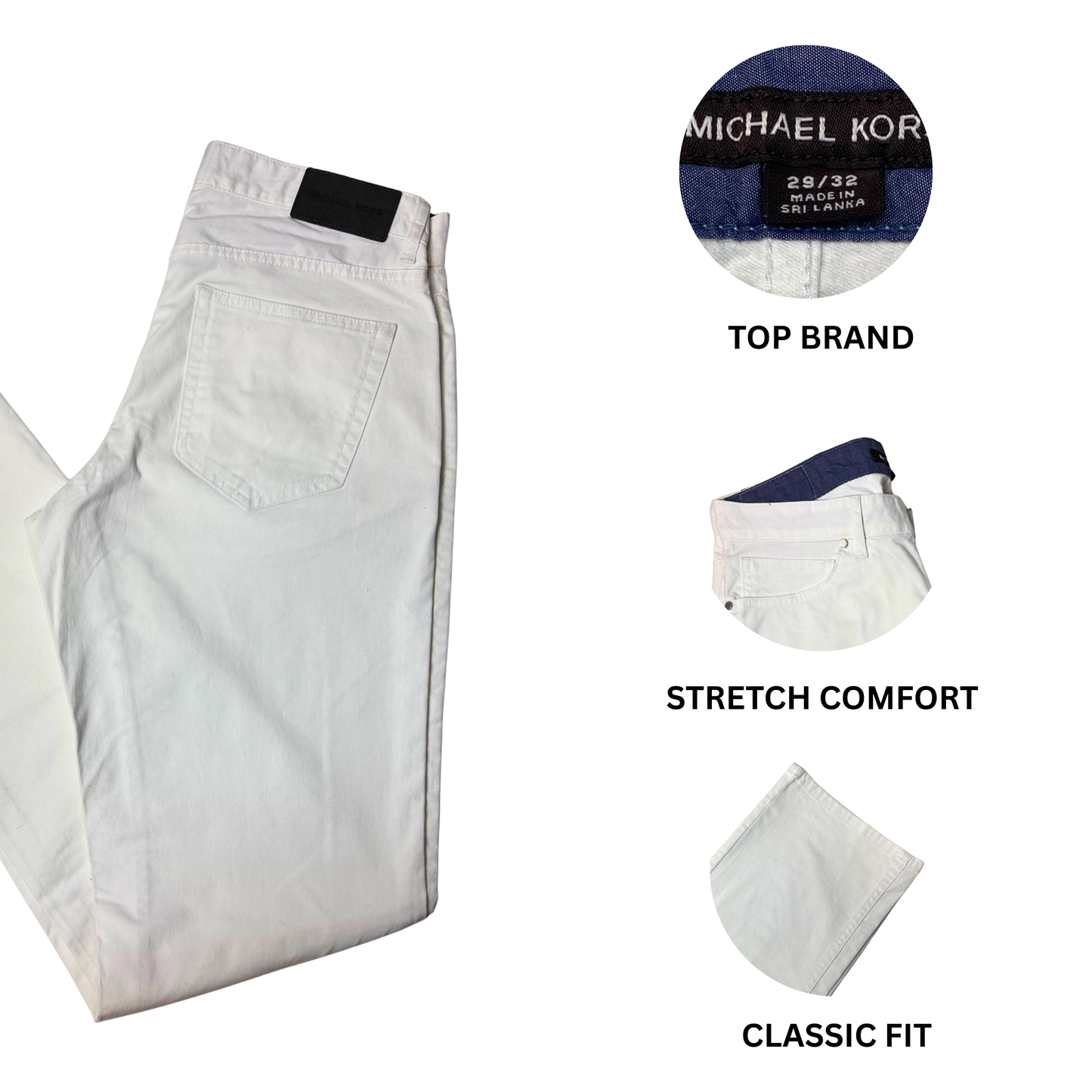 Men's White Grant Classic Fit Jeans - 29/32