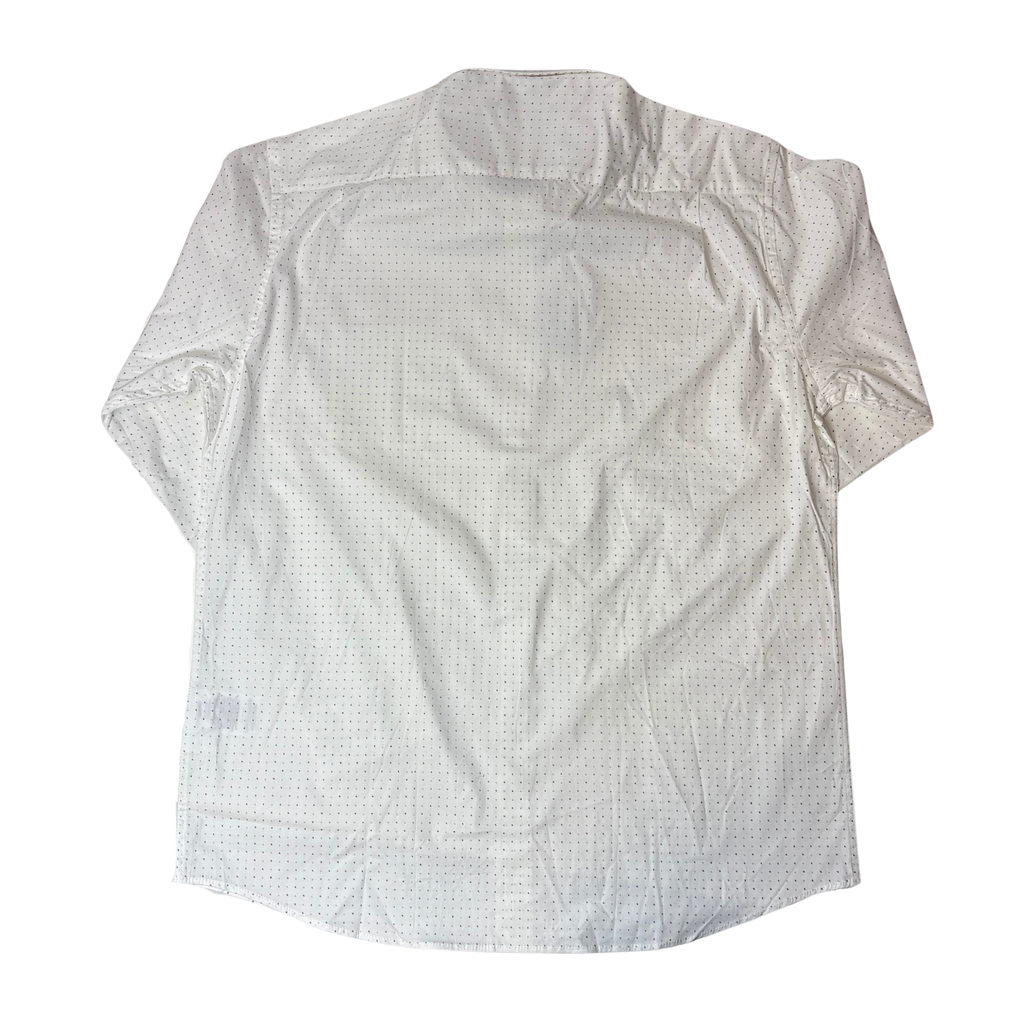 Men's White Multi Pattern Dress Shirt - XL 17 (34/35)