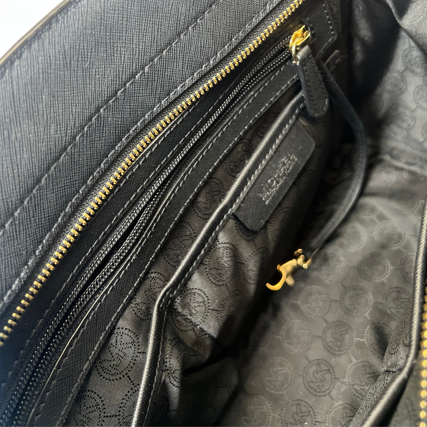 Black Saffiano Leather Medium Satchel with Top Zip & Adjustable Strap | Pre Loved
