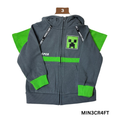 Boys’ Minecraft 2-Piece Set Green & Gray Jacket & T-Shirt Size 3