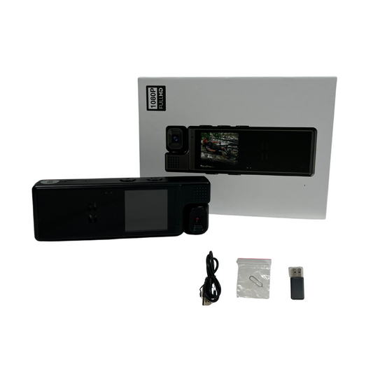 Mini Body Camera 1080P – Portable Wearable Video Recorder with 180° Rotatable Lens, Night Vision & 64GB Storage