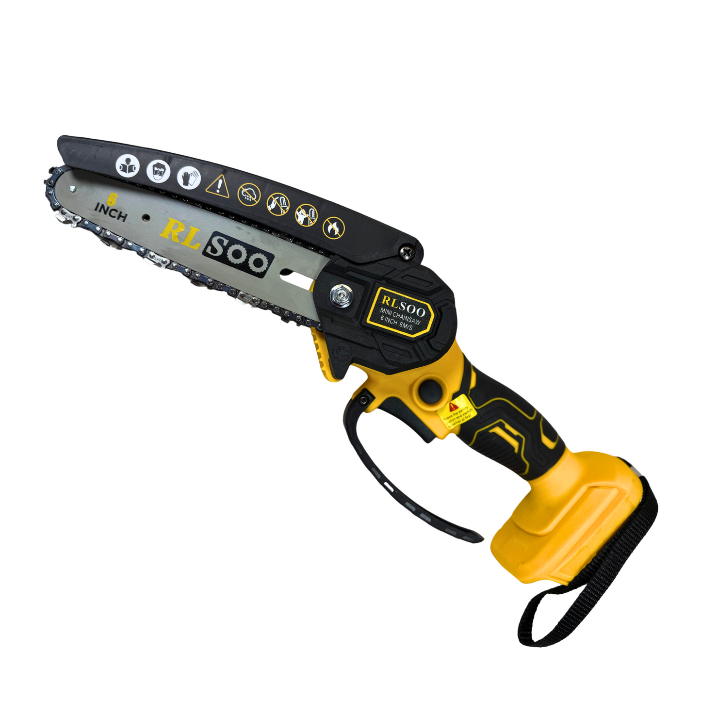6-Inch Cordless Mini Chainsaw – Portable, Battery-Powered, Includes 2 Batteries & 3 Chains