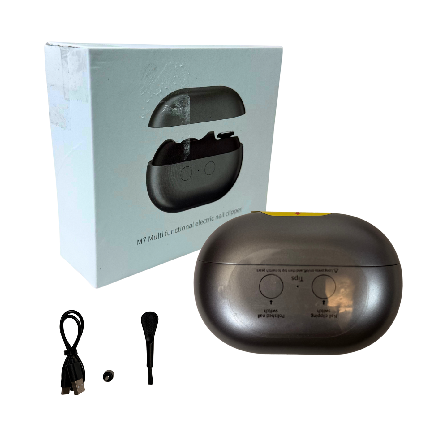 3-in-1 Electric Nail Clipper – Safe Trimmer, Polisher & Grinder with LED Light and Storage Bin, Portable Nail Care Tool for Baby, Kids, Adults, and Seniors