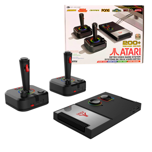 Retro Video Game Console with 200+ Built-In Games, Wireless Joysticks, HDMI, RGB LED