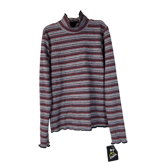 Girls Striped Mock Neck Long Sleeve Shirt – Size Large 10/12
