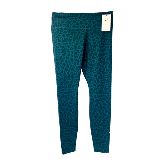 Dri-FIT Green Leopard Glitter Leggings – Mid-Rise, M