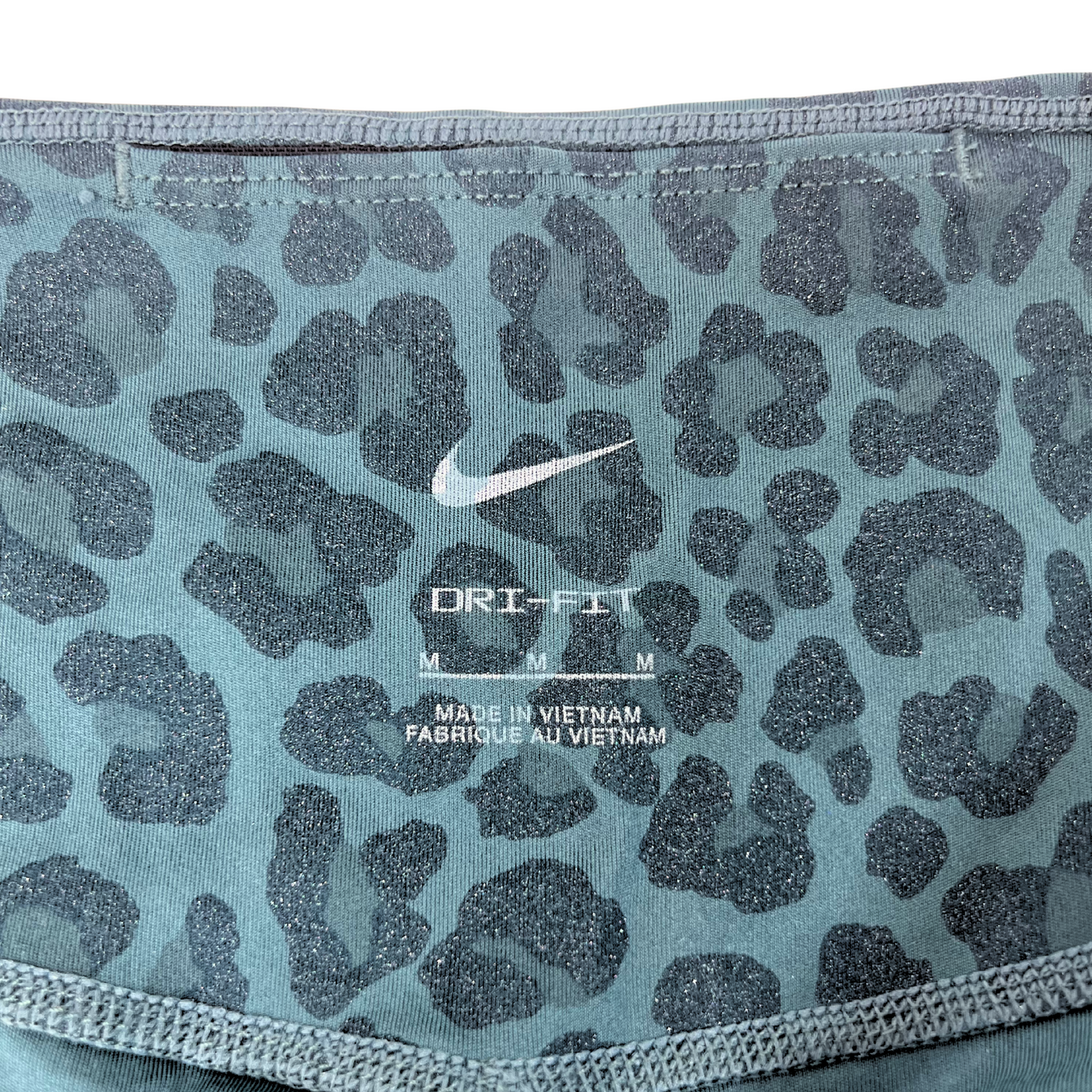 Dri-FIT Green Leopard Glitter Leggings – Mid-Rise, M