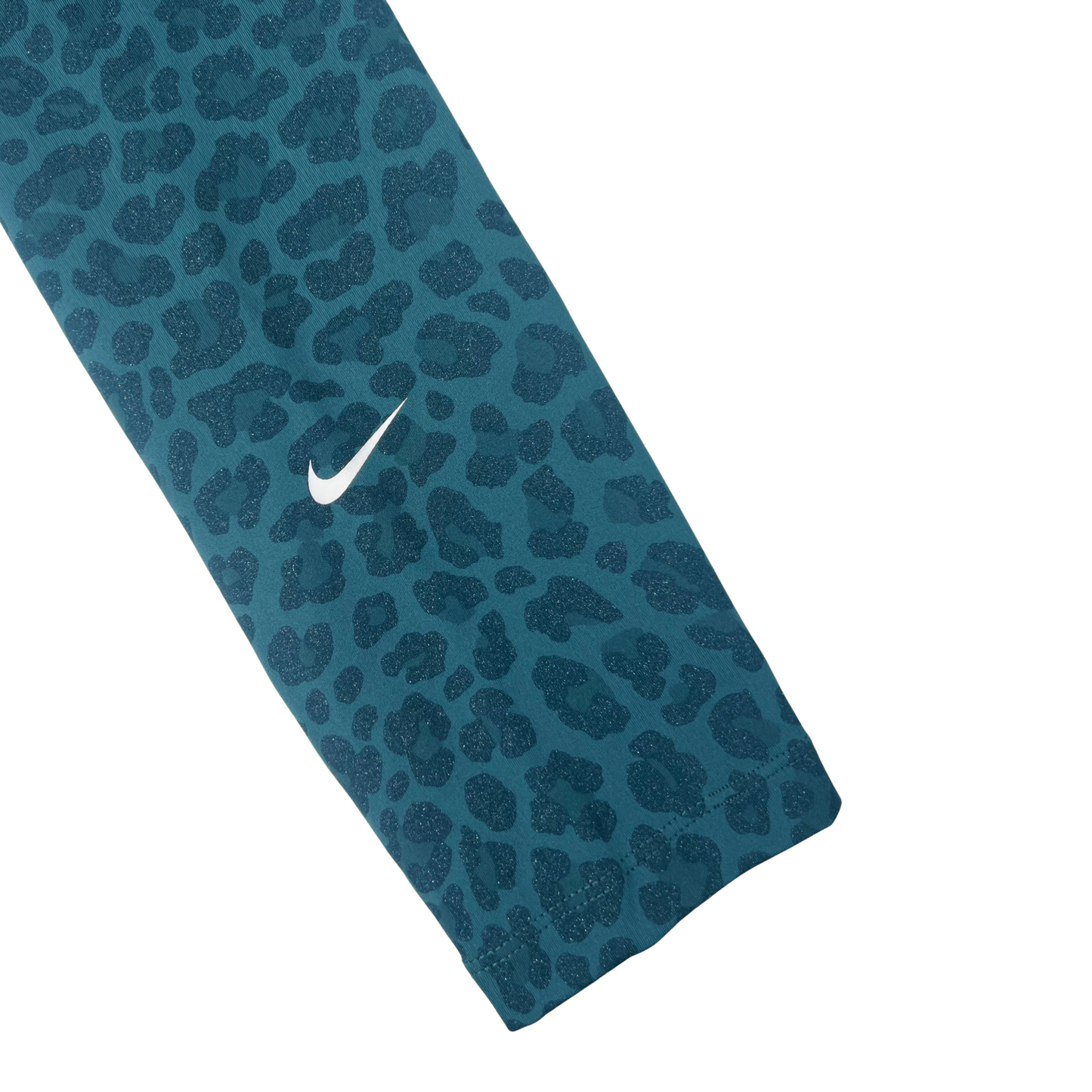 Dri-FIT Green Leopard Glitter Leggings – Mid-Rise, M