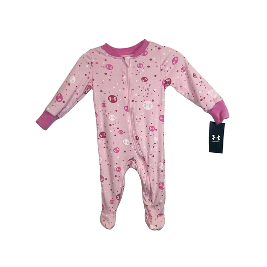 Baby Girl Coverall Footie, Zip-up Closure - Size 6/9M, Prime Pink