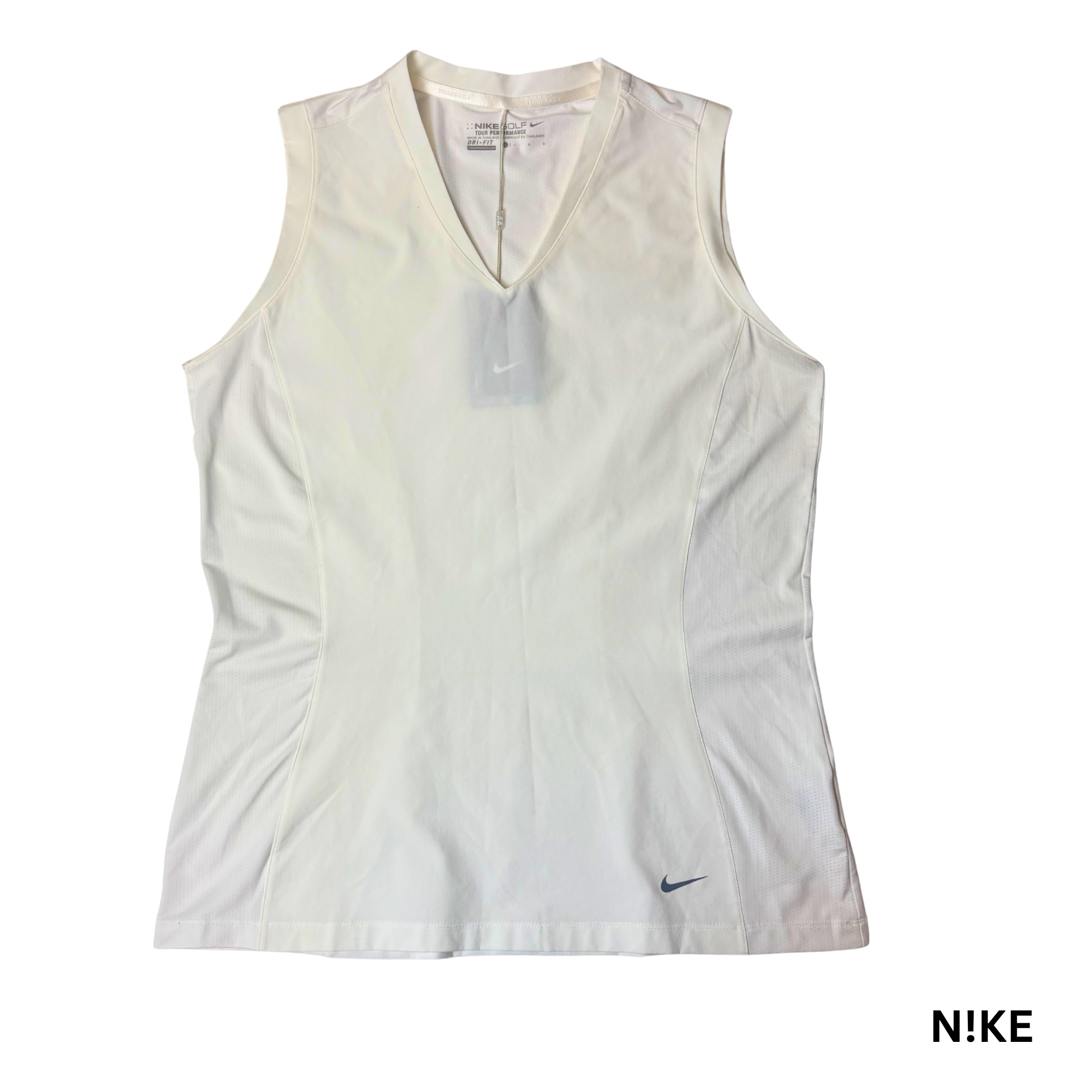 Women’s Golf White Sleeveless Athletic Shirt Dri-FIT Size L