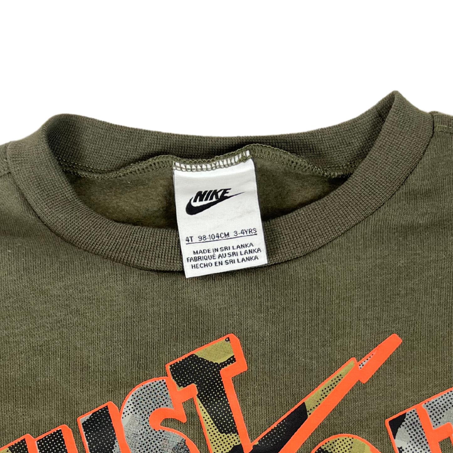 Just Do It Green Sweater with Camo Print - Size 4T