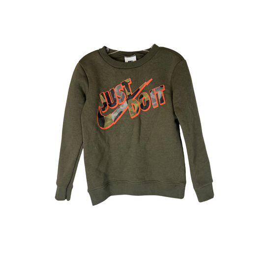 Just Do It Green Sweater with Camo Print - Size 4T