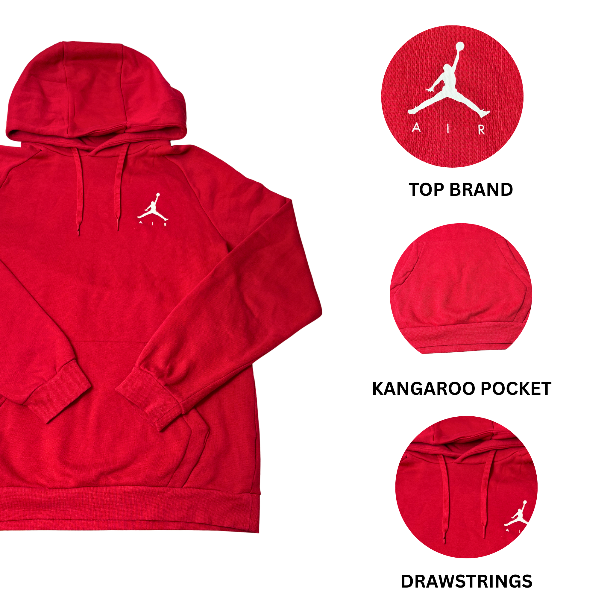 Men’s Red Hoodie – Size M – Cotton Blend