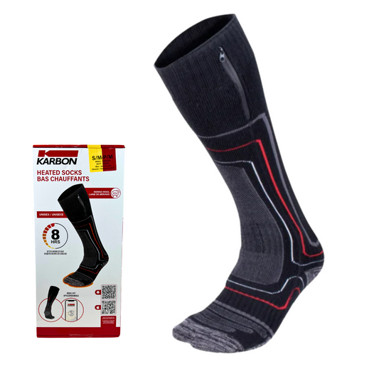 Heated Socks Unisex with 2 Rechargeable Batteries S/M – 3 Heat Settings, Merino Blend, Smartphone Control