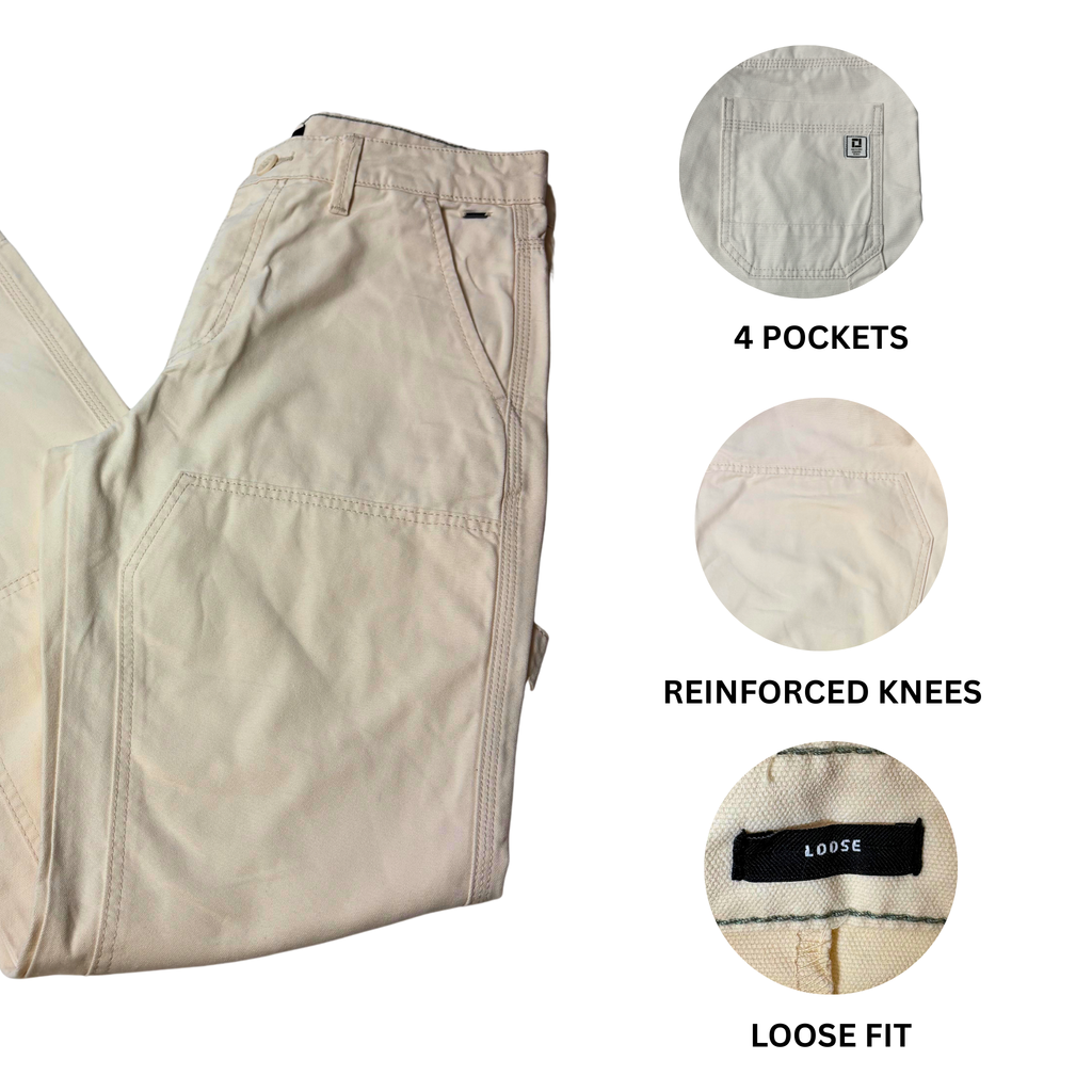 Men’s Khaki Work Pants – W29 L32 – 100% Cotton