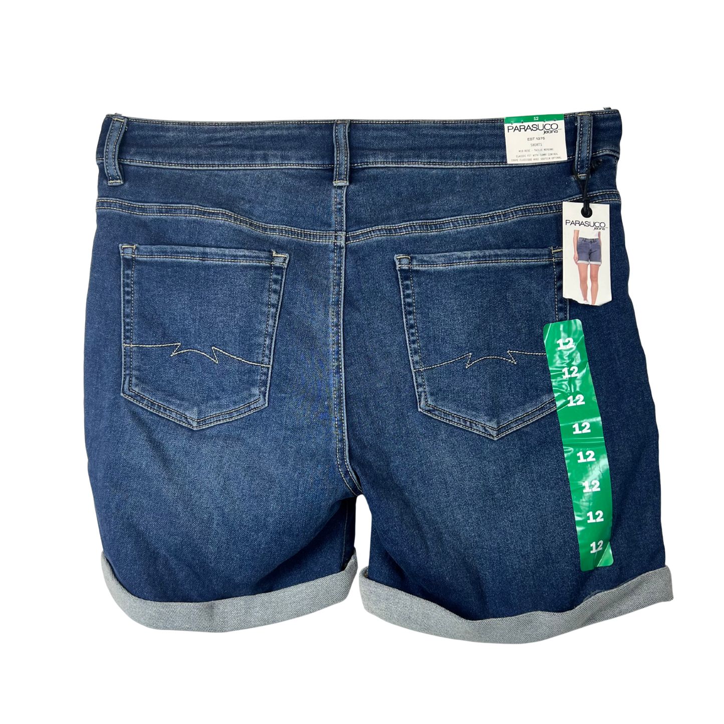 Women’s Mid-Rise Blue Jean Shorts – Size 12