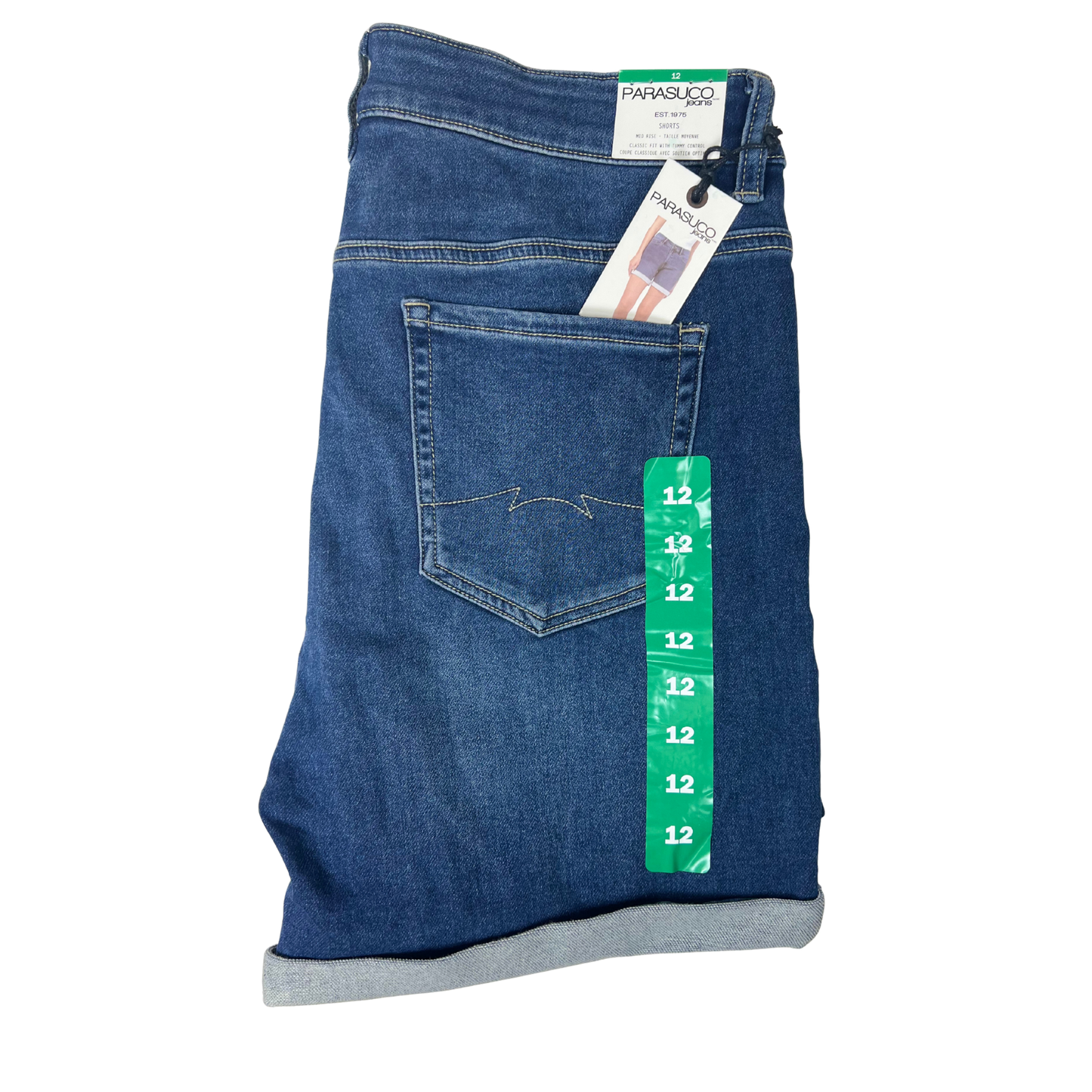 Women’s Mid-Rise Blue Jean Shorts – Size 12