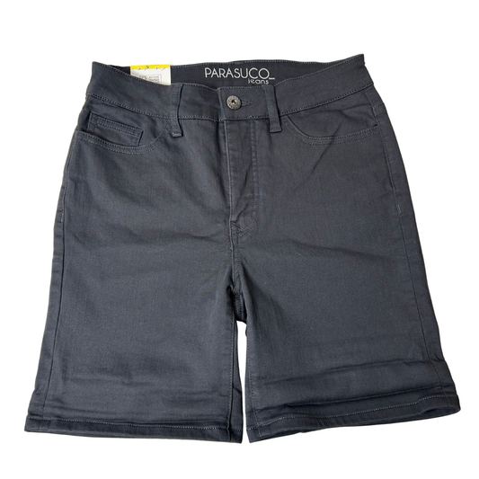 Women’s Dark Grey Jean Shorts – Mid-Rise Classic Fit with Tummy Control – Size 6