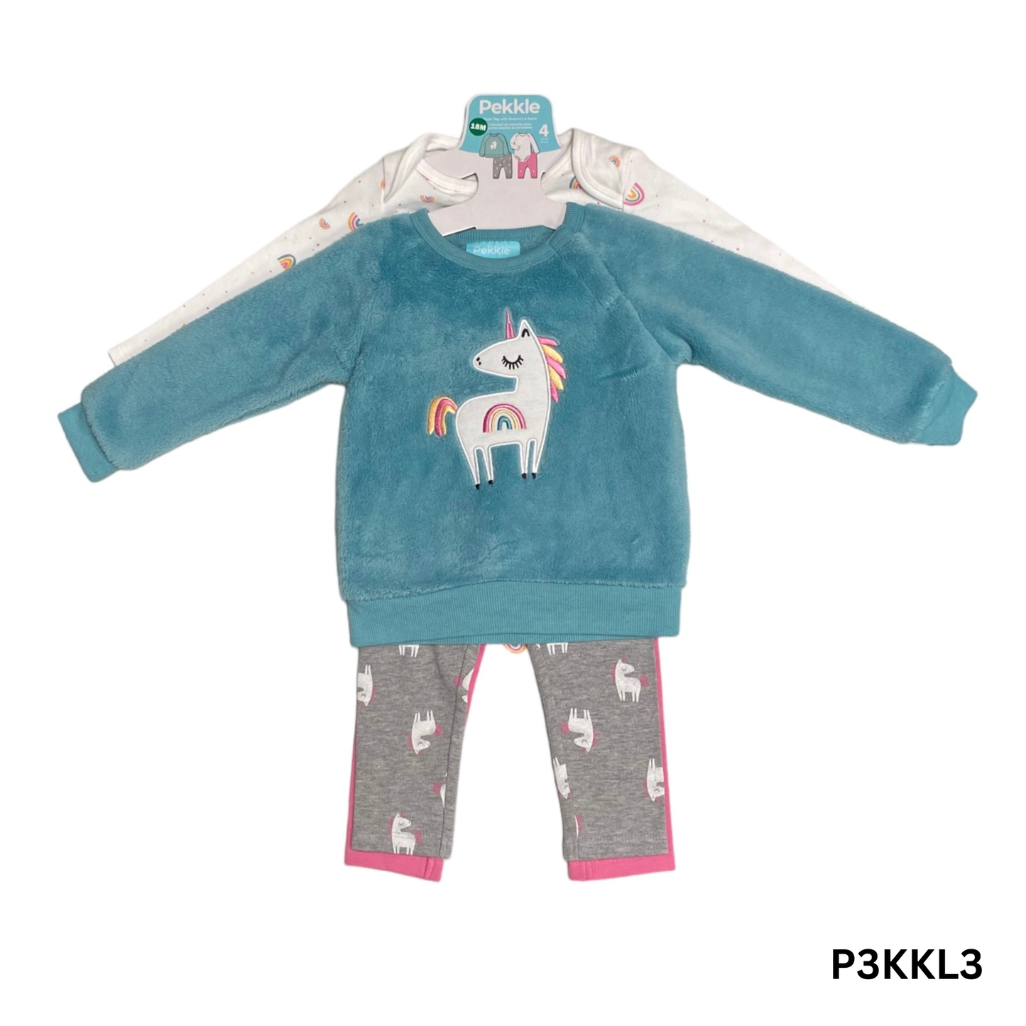 Unicorn 4-Piece Plush Top With Bodysuit & Pants