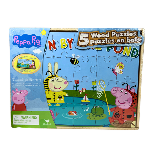 5-in-1 Wooden Kids Puzzle Set with Storage Box – Preschool Educational Toy