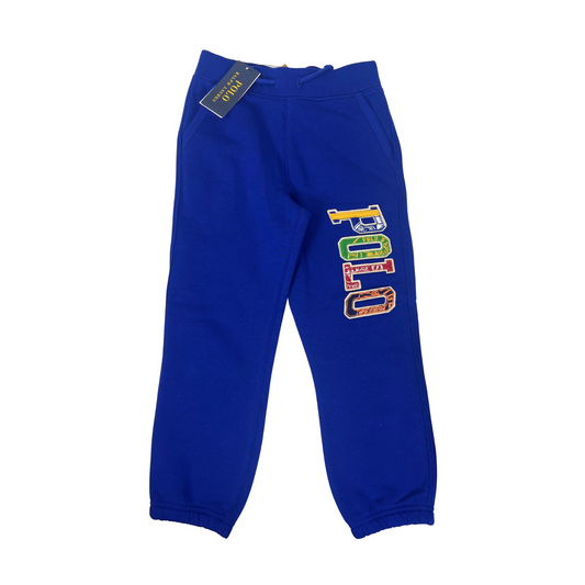 Little Boys Fleece Sweatpants with Logo – Elastic Waistband, Size 5