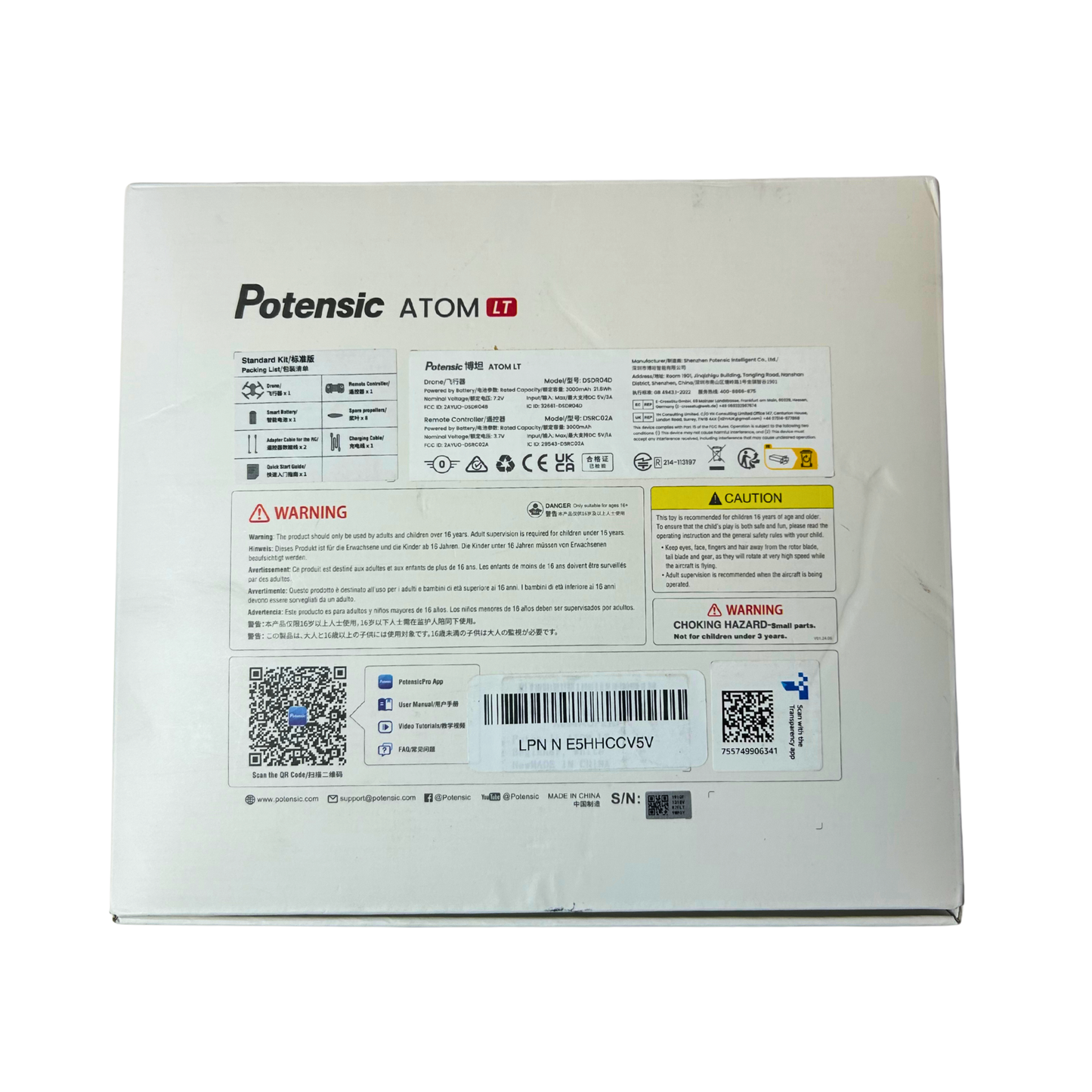 Potensic ATOM LT GPS Drone – Under 249g, 40 Min Flight, 2.5K EIS Camera, 4KM FPV, Brushless Motor – White