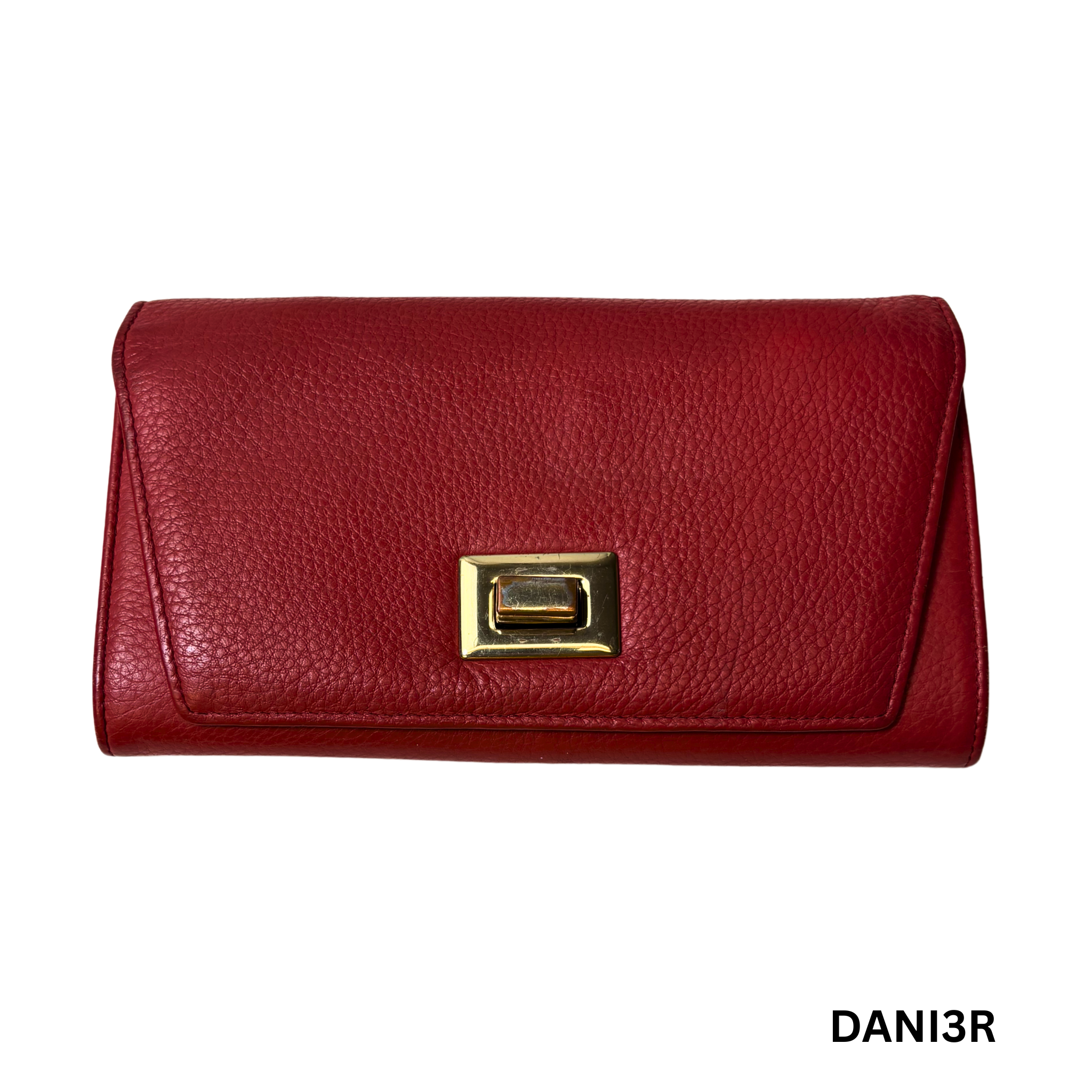 Pre-Loved Danier Red Clutch with Strap