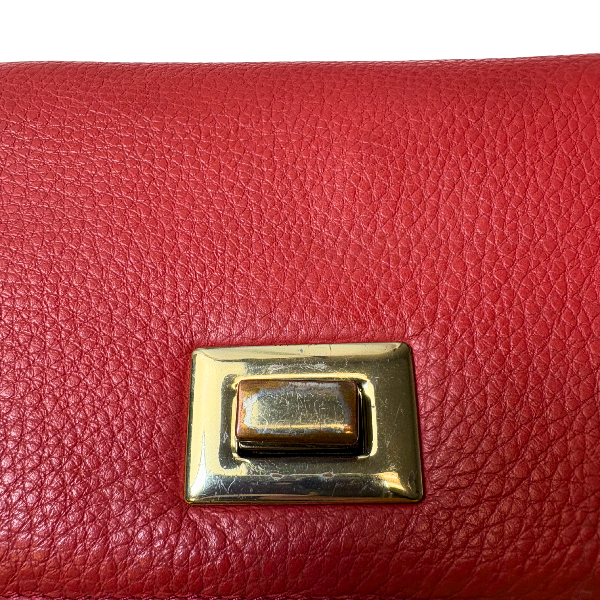 Pre-Loved Danier Red Clutch with Strap