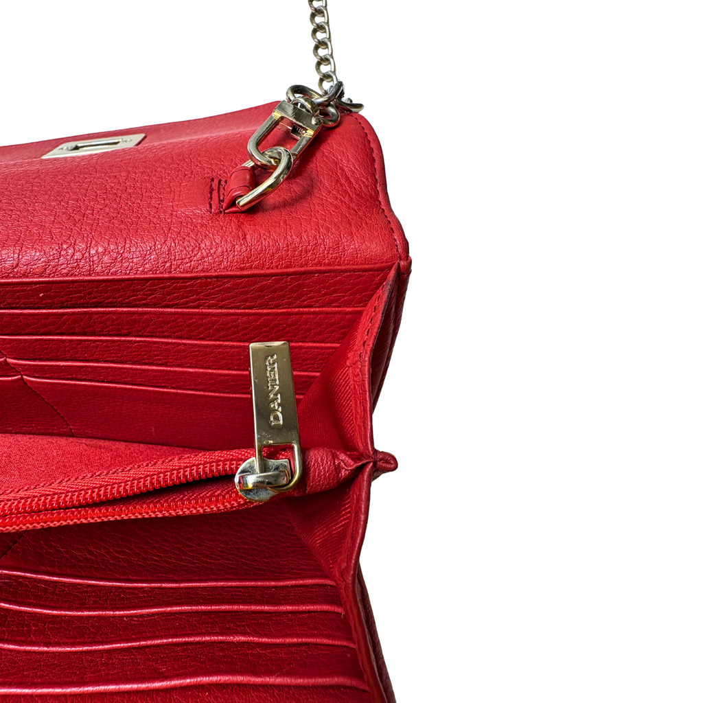 Pre-Loved Danier Red Clutch with Strap