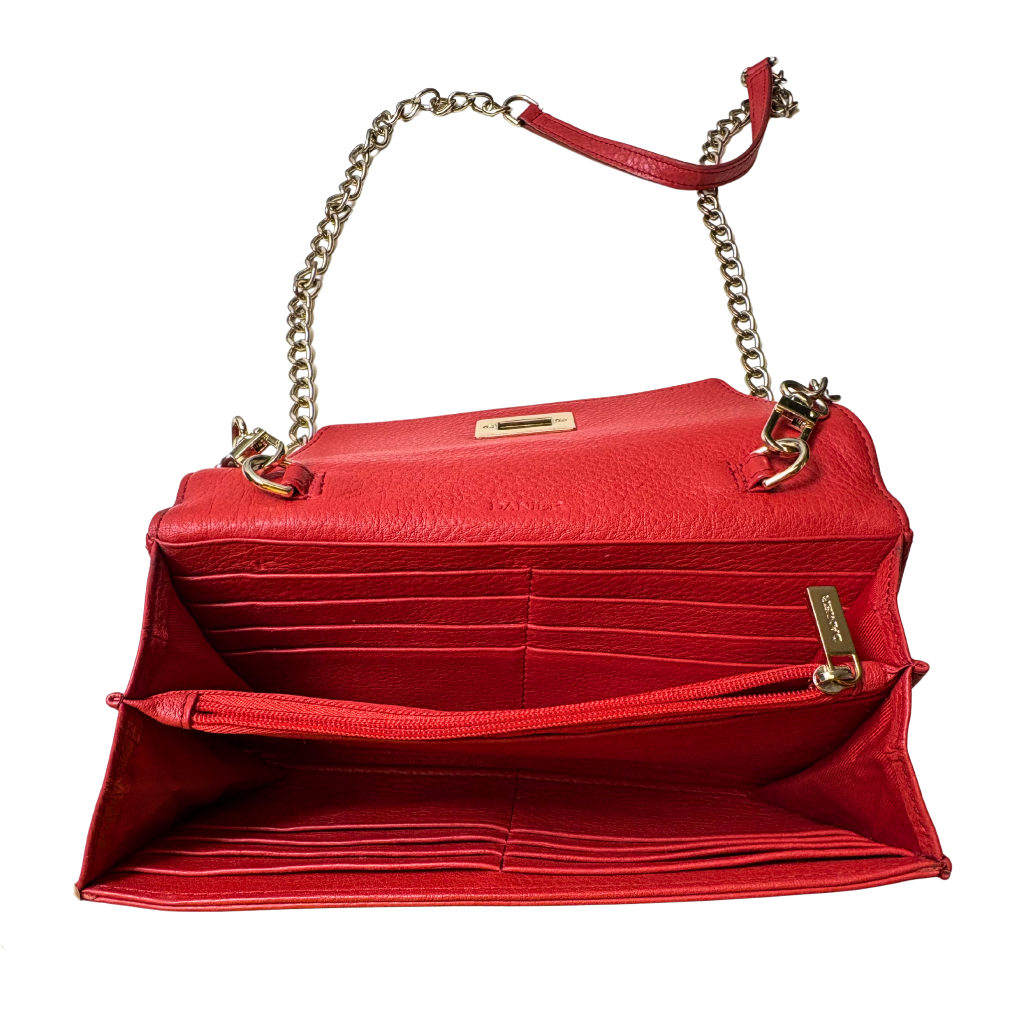 Pre-Loved Danier Red Clutch with Strap