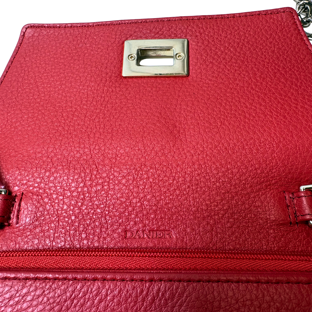 Pre-Loved Danier Red Clutch with Strap