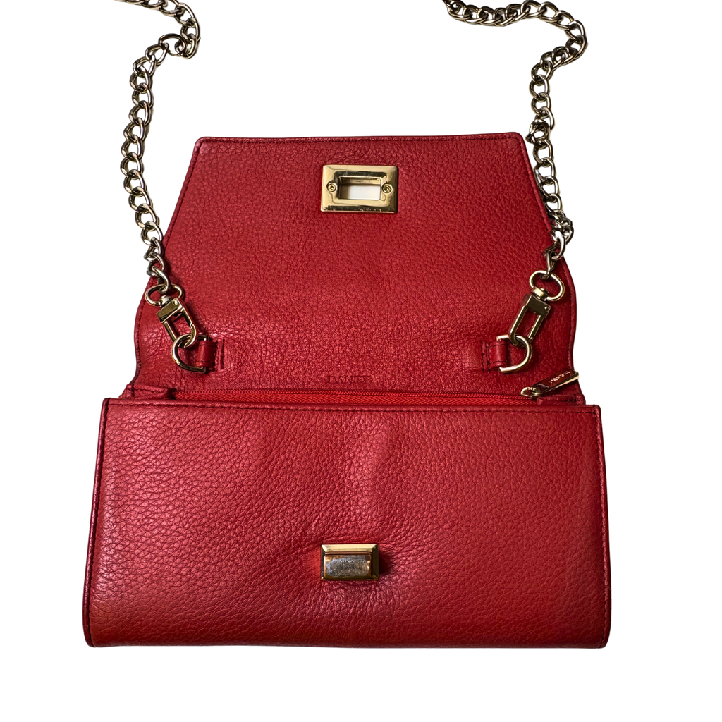 Pre-Loved Danier Red Clutch with Strap