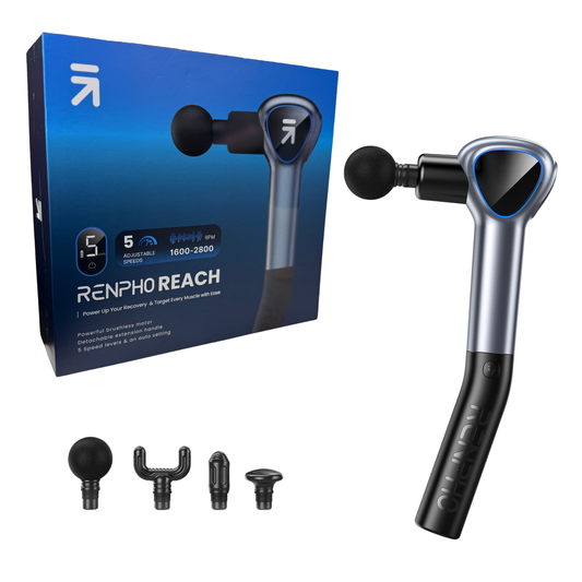 Portable Deep Tissue Massager | 5-Speed Cordless Massager with Extension Handle & LED Display | Quiet Muscle Relief for Full-Body Recovery
