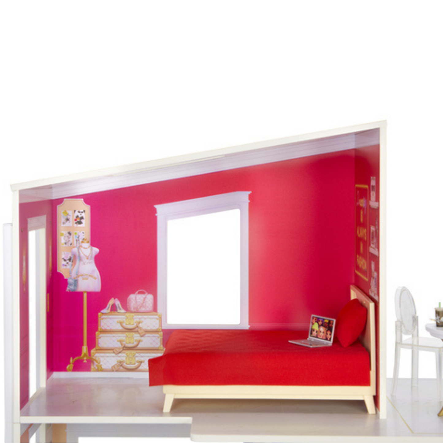 Rainbow High Townhouse – 3-Story, 5-Room Wood Dollhouse for Collectible Dolls