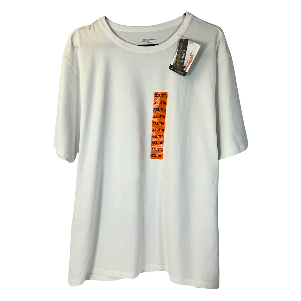 Rough Dress Men’s White T-Shirt XXL – Soft, Stretch, Classic Fit