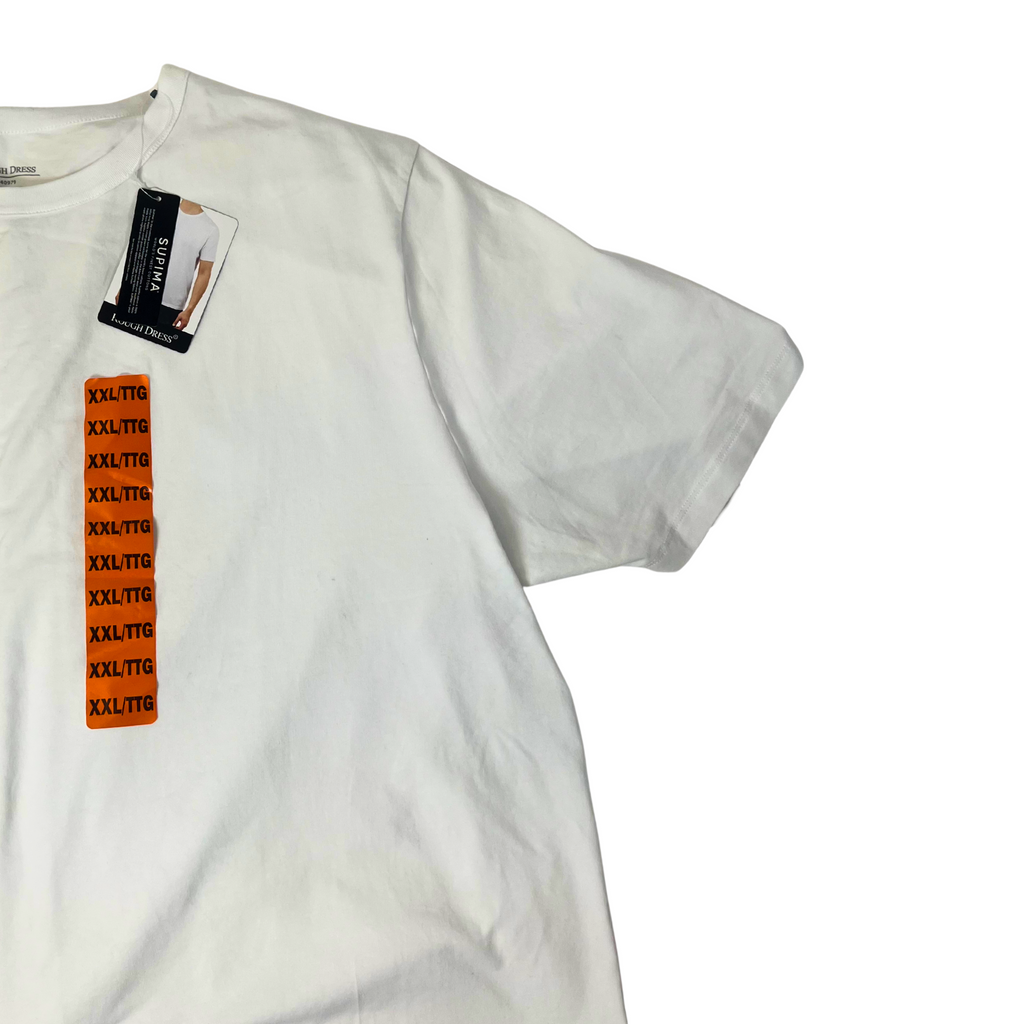 Rough Dress Men’s White T-Shirt XXL – Soft, Stretch, Classic Fit