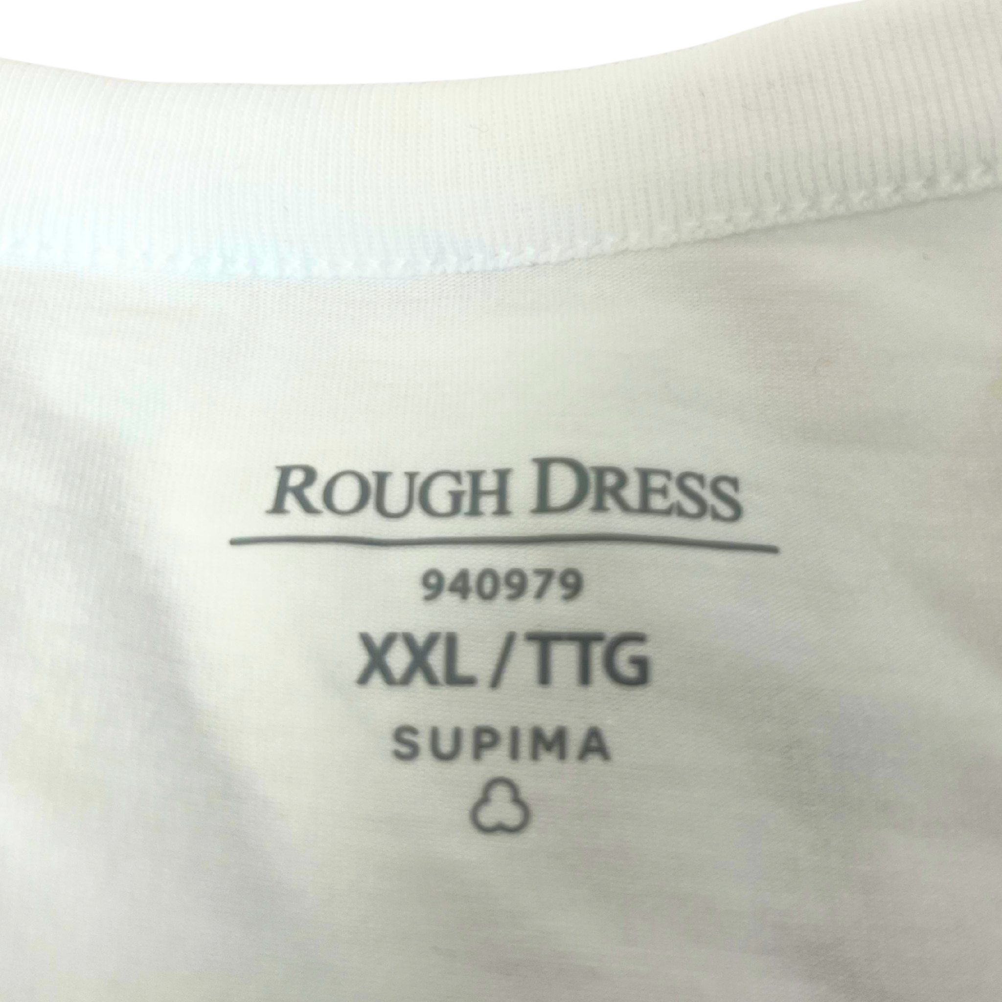 Rough Dress Men’s White T-Shirt XXL – Soft, Stretch, Classic Fit