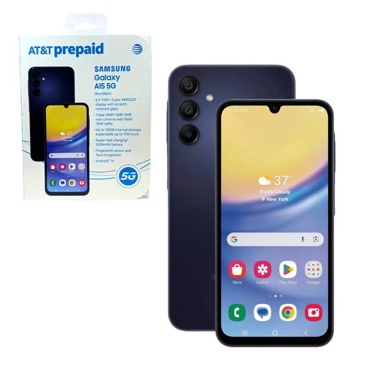 Prepaid 5G Smartphone 128GB – Blue, Super AMOLED Display, Triple Camera