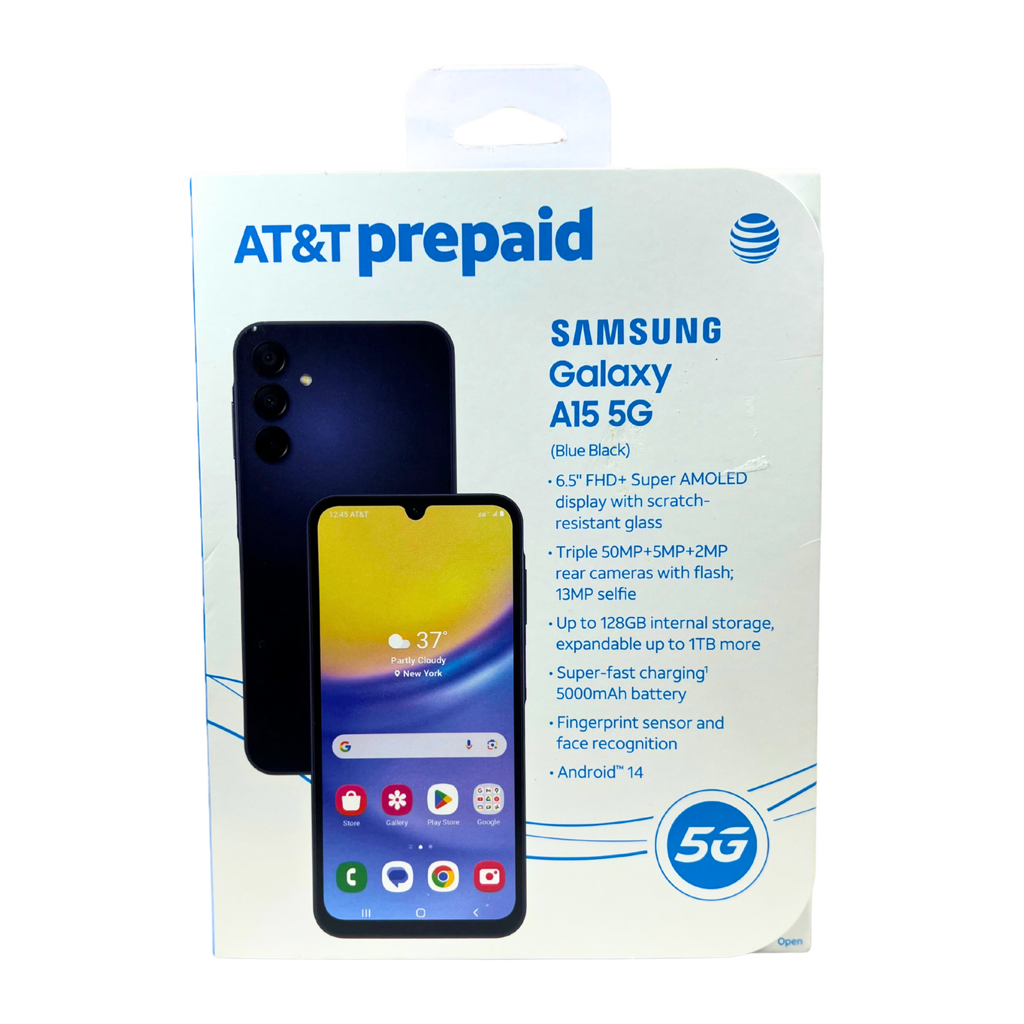 Prepaid 5G Smartphone 128GB – Blue, Super AMOLED Display, Triple Camera