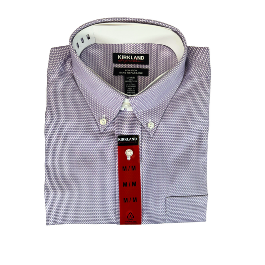 Men’s Short Sleeve Sport Shirt with Stretch, Non-Iron Fabric – Size M
