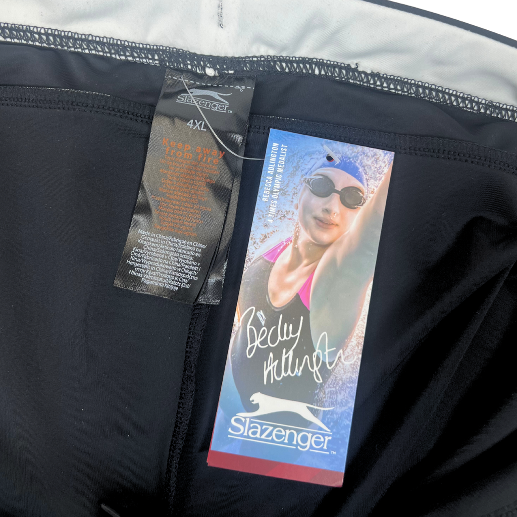 Slazenger Men's Swim Boxer Shorts – Black/White – Size 4XL