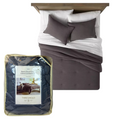 King Cotton-Linen Comforter Set – Space Dyed Gray, Year-Round Weight, Includes Comforter & 2 Shams